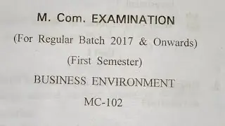 March 2021 | Business Environment | M.Com 1st Semester | CDLU | question paper