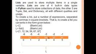 Complete list in Python || List for class XI and XII CBSE ||  Python For Class XI & XII