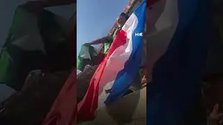Maccabi Haifa fans burn the Palestinian flag while chanting &lsquo;Gaza is a cemetery&rsquo;