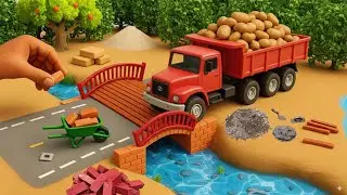 Diy bridge making project with mini bricks | diy tractor making modern bridge 
