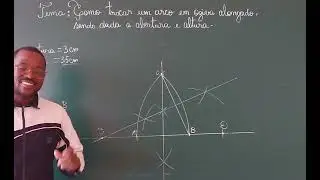 Tra&ccedil;ado de um Arco em ogiva Alongado , dado o v&atilde;o e a flecha 