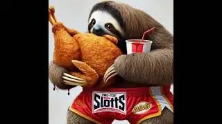 Sloth Eat Crispy Fried Chicken #asmr #aianimal #funny #mukbang #shorts #slots