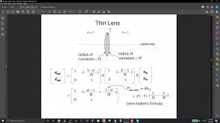 Some Examples Thin Lens, Thick Lens  Application of Matrix  Lens Maker's Formula  Power of Lens