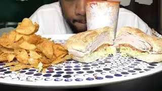 ASMR | NYC HOOD EDITION HERO TURKEY SANDWICH | MUKBANG |(EATING SOUNDS) NO TALKING | BLU ASMR