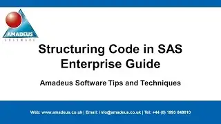 SAS Tip: Structuring Code in SAS Enterprise Guide