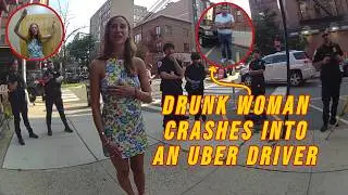 Drunk Woman Crashes Into an Uber Driver and Tries to Flee