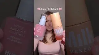 milk foam blush hack 👀 mixing milk makeup foam primer 🧡 with house of hur blush in cherry blossom