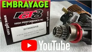 ✅ MONTAGE EMBRAYAGE IGT8 34mm ref IGT800600NB sur MOTEUR pour MA MUGEN MGT7 RESSORT CENTRAL REGLABLE