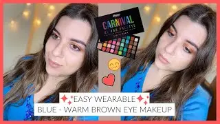 Easy Wearable Warm Brown - Blue Eye Makeup 💗 Perfect for brown/hazel eyes