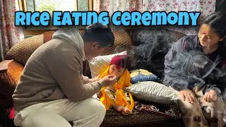 Small Rice Eating Ceremony Of Baby PRALUV 😍 // 7 Moth Now