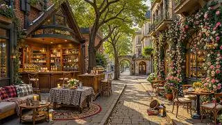 Calm Morning Ambience at Cozy Coffee Shop Ambience 🌿 Relaxing Spring jazz Music for Work, Study