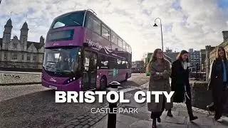 Walking to Bristol's Castle Park | History in the City Centre (4K)