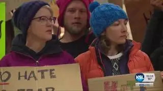 Protesters picket at Salt Lake City International Airport over Trump immigration edicts