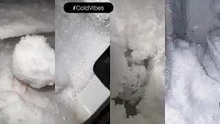 Frozen Freezer 🤗 Layers of snow-like frost, crystal ice❄️the crunch hits different😌Subscribe 🔔ASMR❤️
