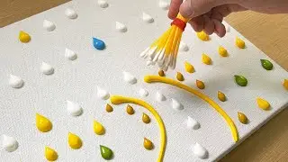 Как нарисовать лес / Желтая картина акрилом