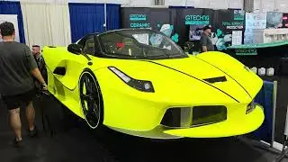 Jetcar Ferrari and G-Wagon Mercedes Benz Jet Water Sports Car Miami Boat Show 2025