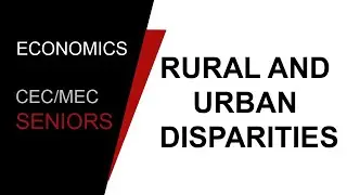 (18TH AUG 2020) RURAL AND URBAN DISPARITIES