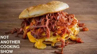 how to make a NYC FRIED EGG BACON EGG AND CHEESE SANDWICH