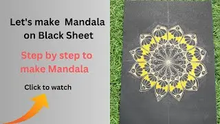 Lets draw mandala on black sheet[how to draw mandala on black sheet step by step]