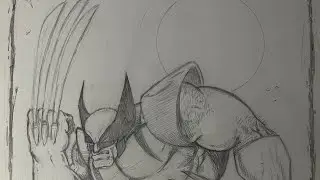 Drawing WOLVERINE GORFEX COMICS STYLE part2 starting inks