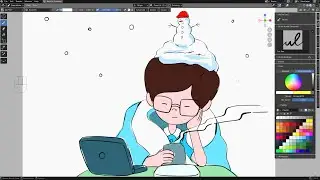Live Drawing: Relaxing in Winter (2026-01-28) #drawing #live #art