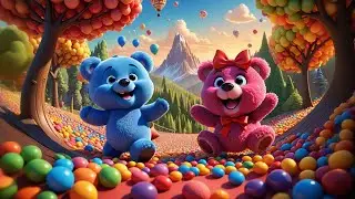 Four Candy Bears Bounce Down the Street | Fun Kids Nursery Rhyme | Educational Songs for Toddlers