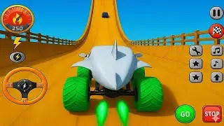 Mega Ramp Monster Car Stunt Racing 😱 Mega Ramp Challenge Extreme Car Stunt | Android Gameplay Ep 166