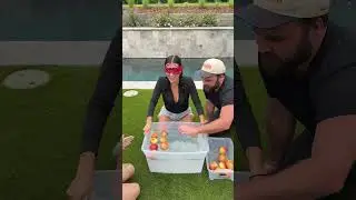 Apple bobbing prank got her all soaked 🤣 #prank #apple #funny #viral #shorts