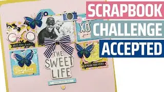 Using Large Embellishments on a Simple Grid Design | Scrapbook Challenge