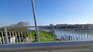 Driving from Eraclea towards Caorle I, sunny. Venice, Veneto, Italy 04/11/24 #driving #veneto #river