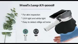 Portable Professional 365nm UVA1 Wood's Lamp Device Skin Analysis Dermoscope 9000B unboxing video