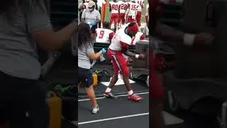 medical attention after touchdown (turf burn)