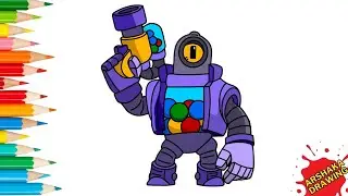 Rico from Brawl Stars Drawing Easy | How to Draw Popular Brawl Stars Characters