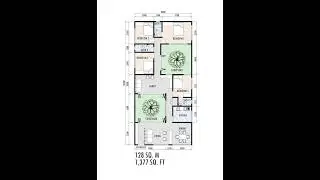 4 bedroom house plan with 2 courtyards