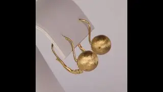 ESTATE - 18K Yellow Gold Textured Ball Drop Earrings