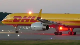 4K | DHL Boeing 757-200PCF takeoff at Geneva/GVA/LSGG