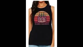 Cake Baker Women's Muscle Tank - Food Themed Tank Top - Graphic Workout
