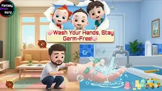 🧼 হাত ধোও, জীবাণু দূর করো! | Wash Your Hands, Stay Germ-Free! 👶✨