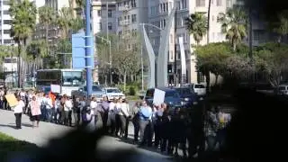 100+ men encircle city hall and pray for Long Beach, Calif.