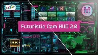 2.0 Futuristic High-Tech City CCTV Cam Hacker HUD Screen Animation