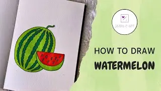 Watermelon Drawing 🍉 | Full Watermelon & Slice | Sketching & Coloring with Markers + Fun Facts!