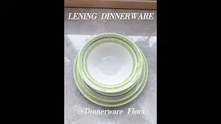 Hand-Painted Green Stripe Ceramic Dinnerware Set | Wholesale Tableware for Hotel/Catering #ceramic