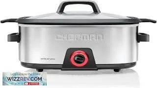 Chefman 6 Quart Slow Cooker Electric Countertop Cooking Stovetop & Oven Safe Removable