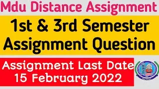 Mdu Distance Assignment question 2022 || Mdu assignment last date | Mdu dde assignment Latest update