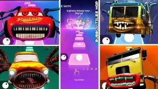 NEW McQueen Eater 🆚 Bus Eater 🆚 Car Eater 🆚 Truck Eater Coffindance Song (cover) | Tiles Hop