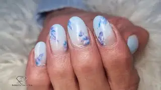 Gel rebalance step by step with shape correction, cuticle work and pterygium. One stroke nail art