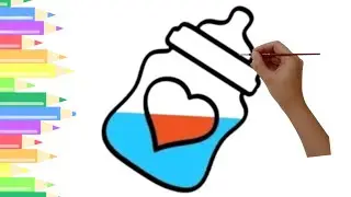 Baby Bottle Drawing for kids || Drawing and Coloring Baby Bottle || easy Drawing