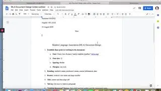 Modern Language Association (MLA) Document Design Guidelines