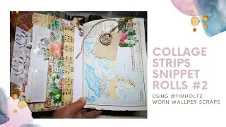 Let&acute;s make a COLLAGE STRIP using @timholtz WORN WALLPAPER SCRAPS & my favourite stamps