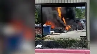 Huge fire fed by fuel prompts evacuations of nearby businesses on North Side